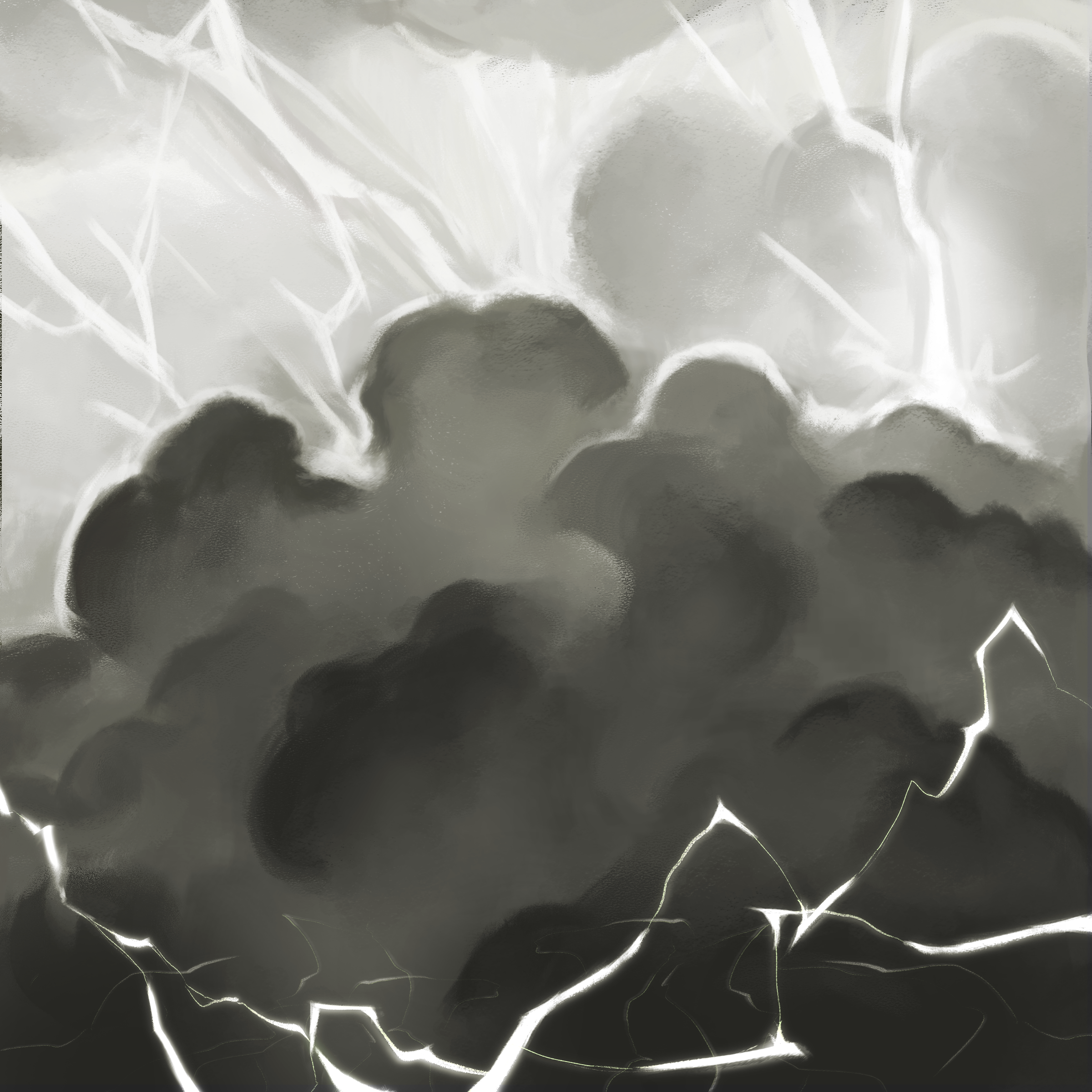 A painted thunderhead sparking, by Avyary.